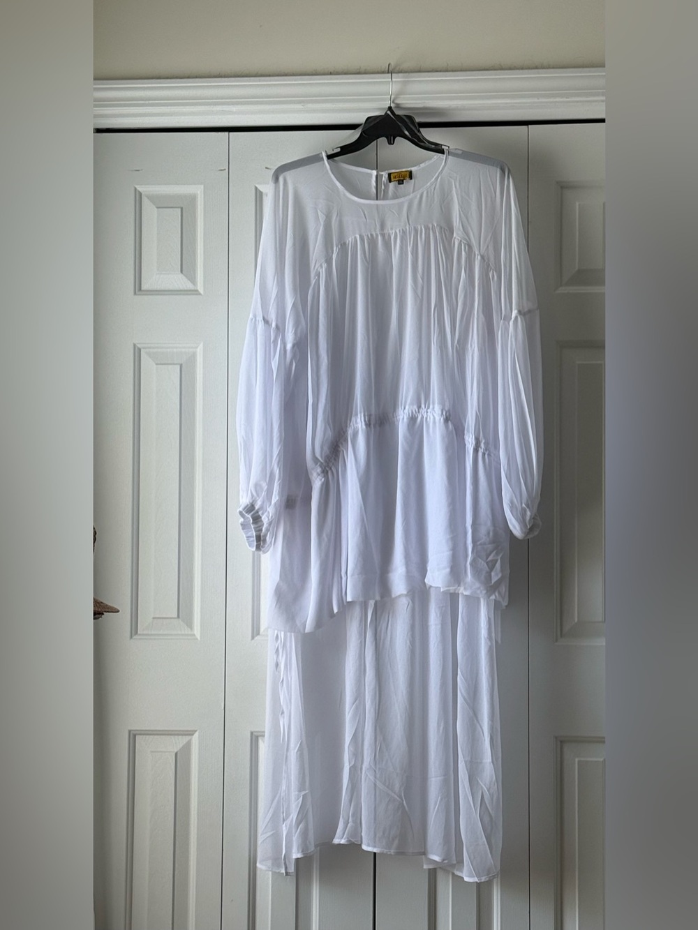 White Flowing hi lo Top